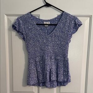 Women's Blue Floral Top